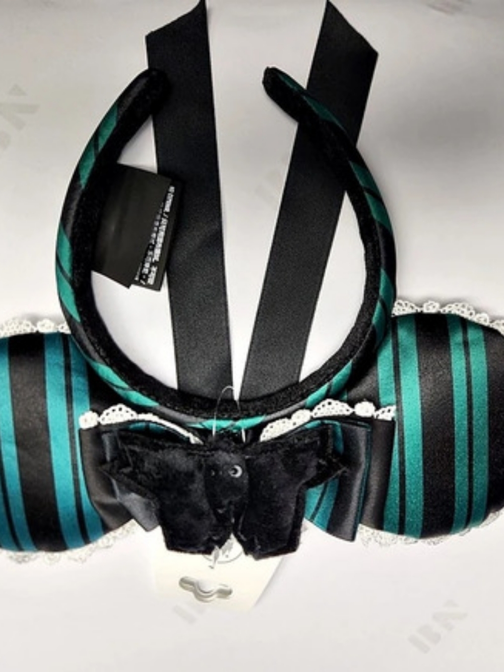 New Disney The Haunted Mansion Ghost Host Ear Headband for Adults Black & Green